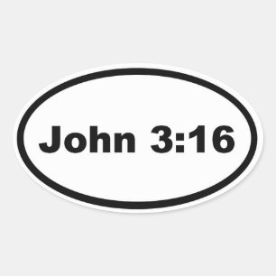 Adesivo Oval John 3:16