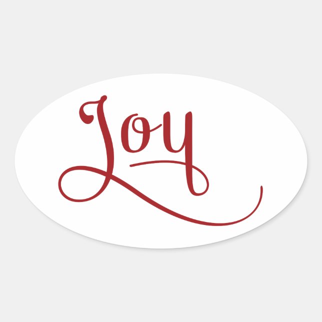 Adesivo Oval Joy Script Red (Frente)