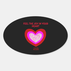 Adesivo Oval Joyful Heart Oval Sticker