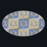 Adesivo Oval Judaica Star De David Metal Dourado Azul<br><div class="desc">Você está vendo a coleção de Design Lee Hiller. Roupa,  Ofertas e Coleções Lee Hiller Fotografia ou Coleção de Arte Digital. Você pode ver sua fotografia da Nature em http://HikeOurPlanet.com/ e seguir seu blog de caminhada no Hot Primavera National Park.</div>