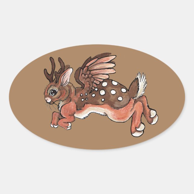 Adesivo Oval Jumping Jackalope/Worpletinger (Frente)