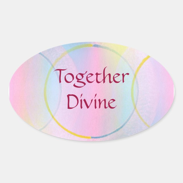 Adesivo Oval Juntamente Com Afirmação Positiva Divina (Frente)