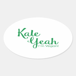 Adesivo Oval Kale Sim, sou Vegan Sticker