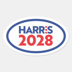 Adesivo Oval Kamala Harris 2028