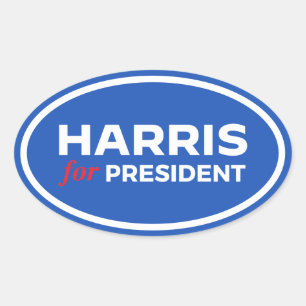 Adesivo Oval Kamala Harris para Presidente