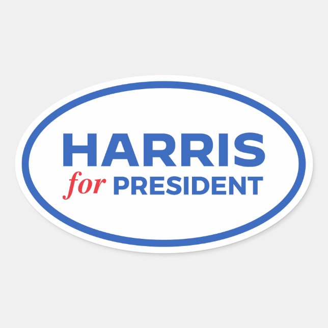 Adesivo Oval Kamala Harris para Presidente (Frente)