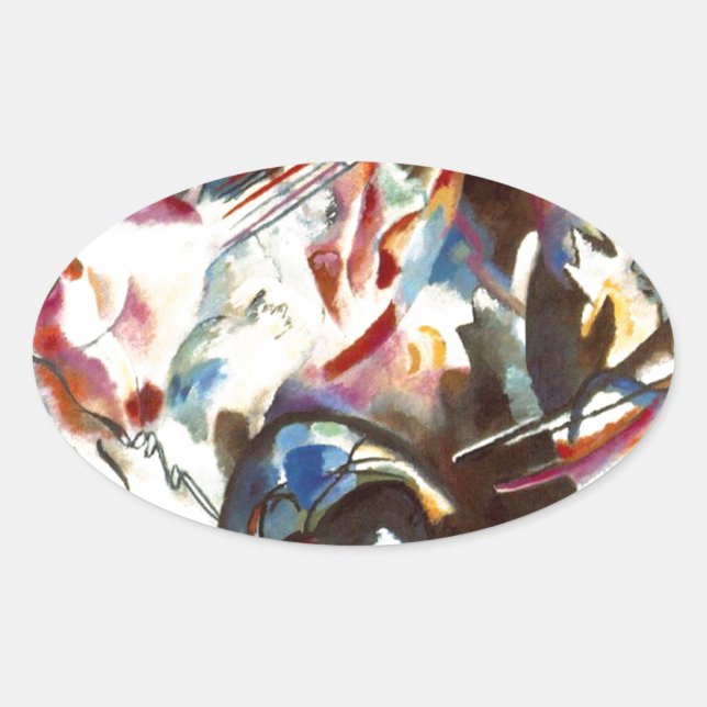 Adesivo Oval Kandinsky Abstrato Composição VI (Frente)