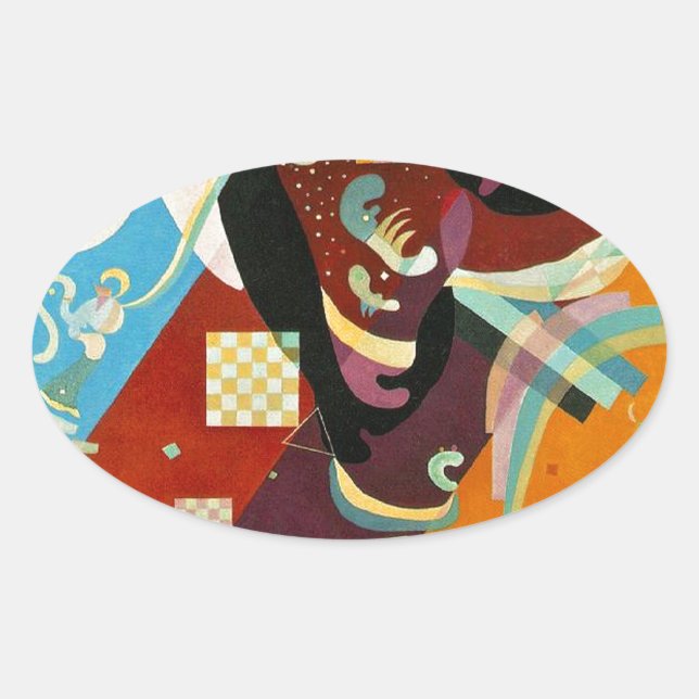 Adesivo Oval Kandinsky Abstrato Compositor IX (Frente)
