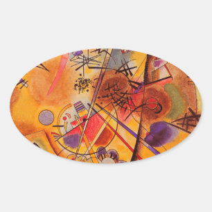 Adesivo Oval Kandinsky Abstrato Trabalho de arte