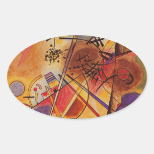 Adesivo Oval Kandinsky Brown Yellow Red Blue