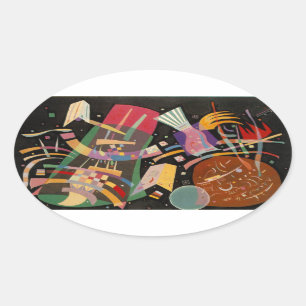 Adesivo Oval Kandinsky Composition X Abstrato Trabalho de arte