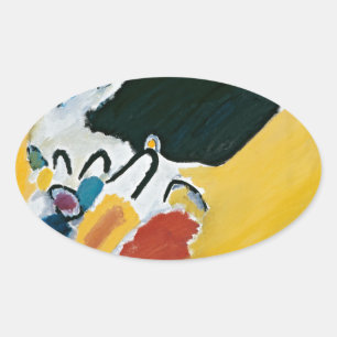 Adesivo Oval Kandinsky Impressão III Concerto Pintura Abstrata