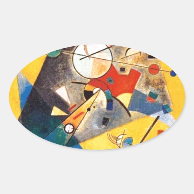 Adesivo Oval Kandinsky Quiet Harmony Abstrato Art (Frente)