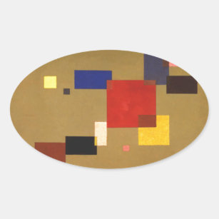 Adesivo Oval Kandinsky Treze Retângulos Abstrato Painting