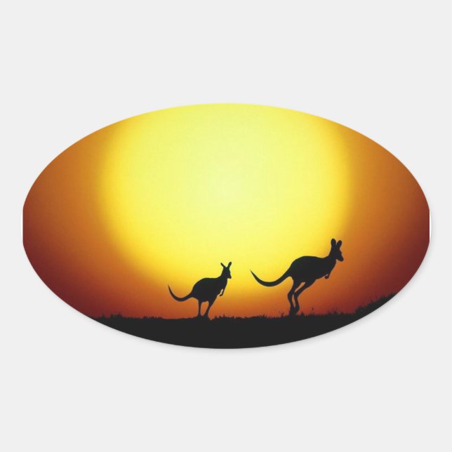 Adesivo Oval Kangaroos no australiano Outback (Frente)