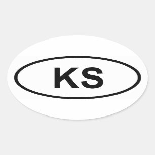 Adesivo Oval Kansas "KS"