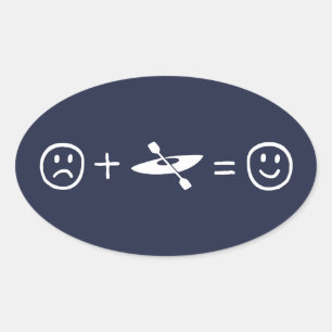 Adesivo Oval Kayaking fá-lo feliz