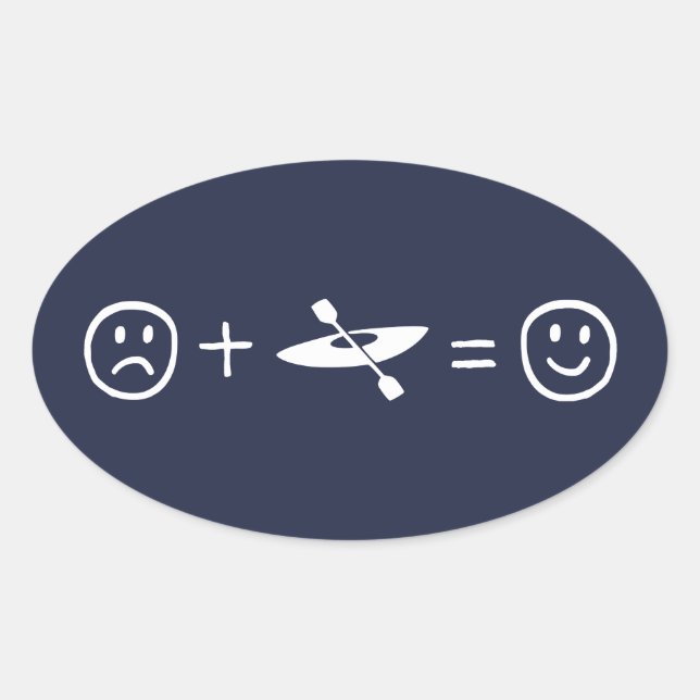 Adesivo Oval Kayaking Te Faz Feliz (Frente)