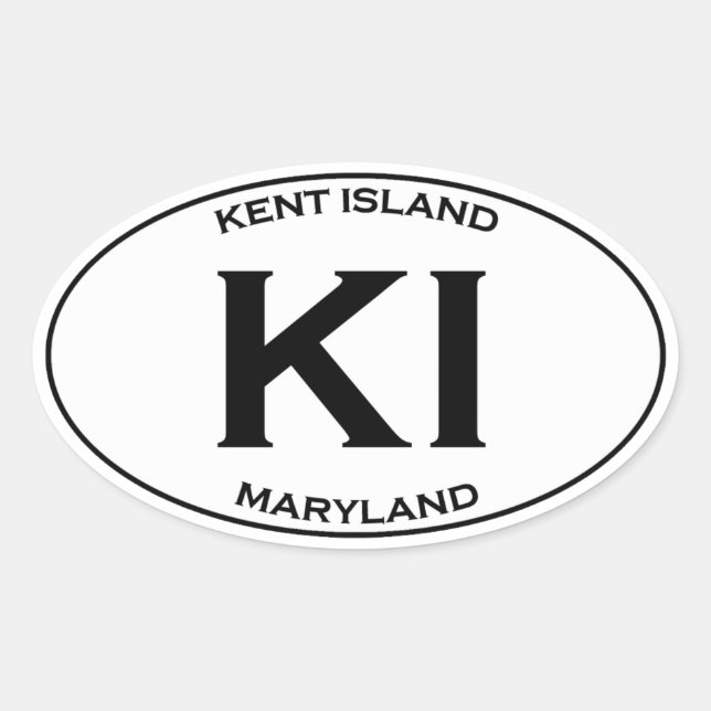 Adesivo Oval KI - Kent Island Maryland (Frente)