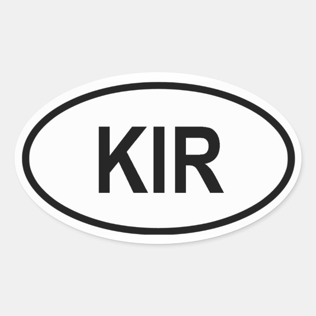 Adesivo Oval Kiribati "KIR" (Frente)