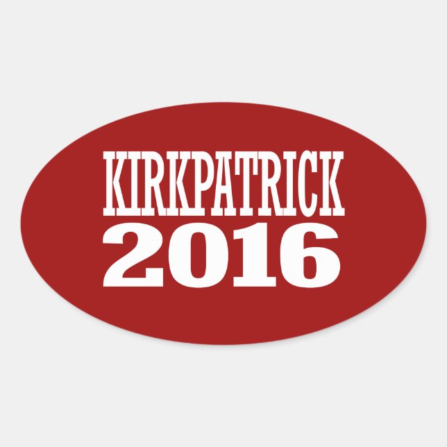 Adesivo Oval Kirkpatrick - Ann Kirkpatrick 2016 (Frente)