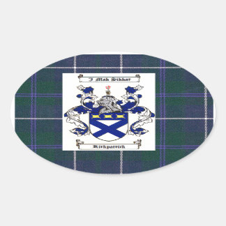 Adesivo Oval Kirkpatrick Crest em Douglas Blue Tartan