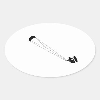 Adesivo Oval Kite Surfing Cowboy