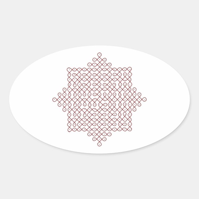 Adesivo Oval Kolam Art nº 1 (Frente)