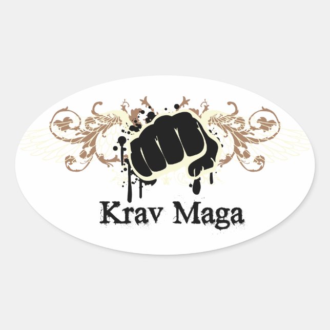 Adesivo Oval Krav Maga Punch (Frente)