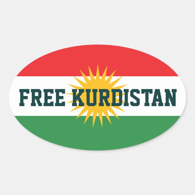 ADESIVO OVAL KURDISTAN STICKERS GRATUITOS (Frente)