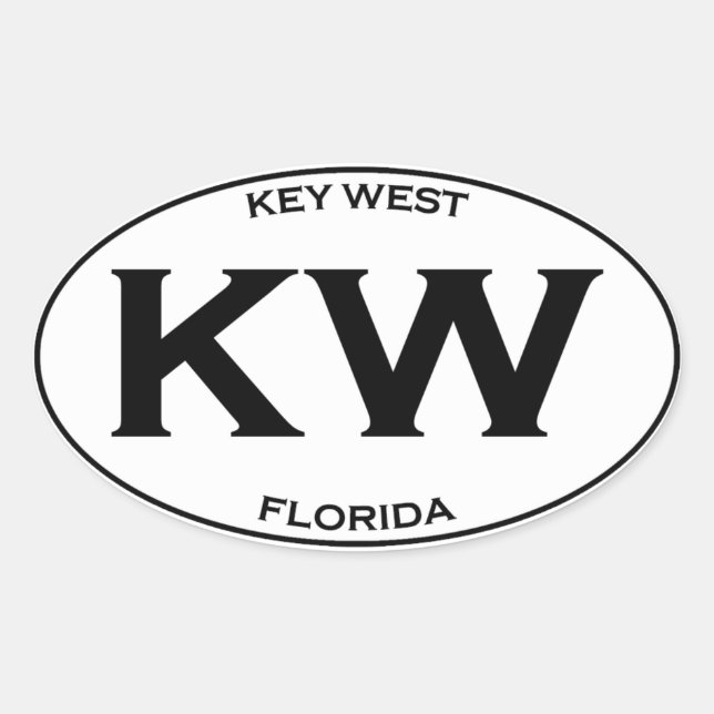 Adesivo Oval KW-Kew West Florida (Frente)