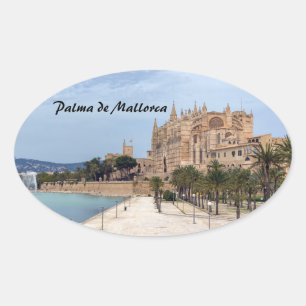Adesivo Oval La Seu, a Catedral de Palma de Maiorca - Espanha