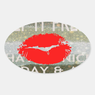 Adesivo Oval Lábios Frescos, Elevação De Víblias: 'Mantenha-O F
