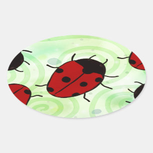 Adesivo Oval Ladybug