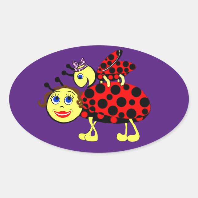 Adesivo Oval Ladybugs (Frente)
