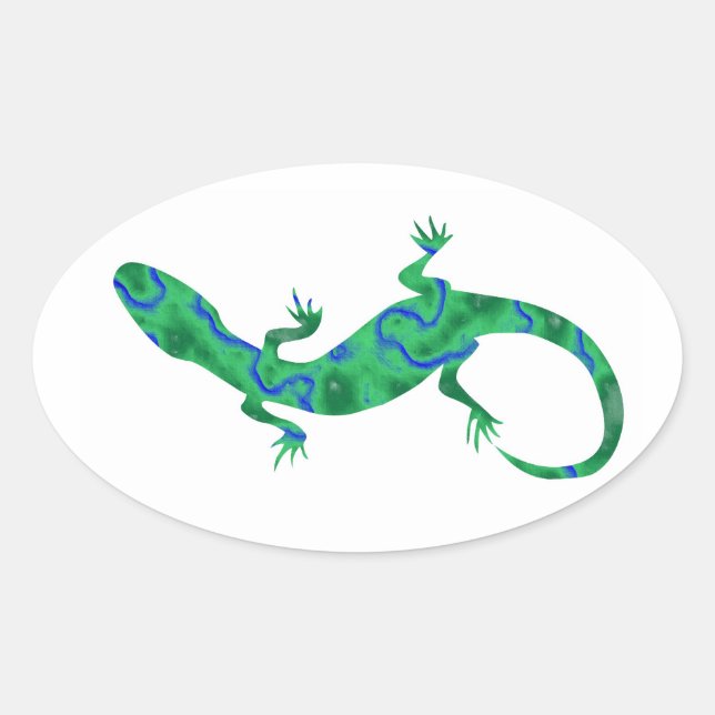Adesivo Oval Lagartixa Verde (Frente)