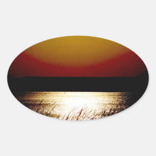 Adesivo Oval Lago Sunset