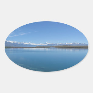 Adesivo Oval Lago Tekapo, Nova Zelândia