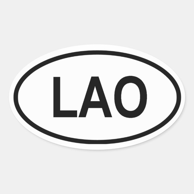 Adesivo Oval Laos "LAO" (Frente)