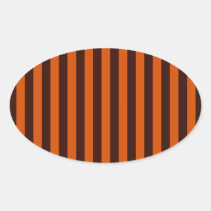 Adesivo Oval Laranja Queimado - Faixa Vertical