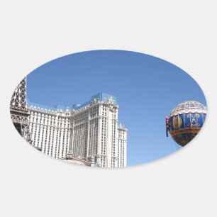Adesivo Oval Las Vegas The Beach Tower Paisagem Azul Dia