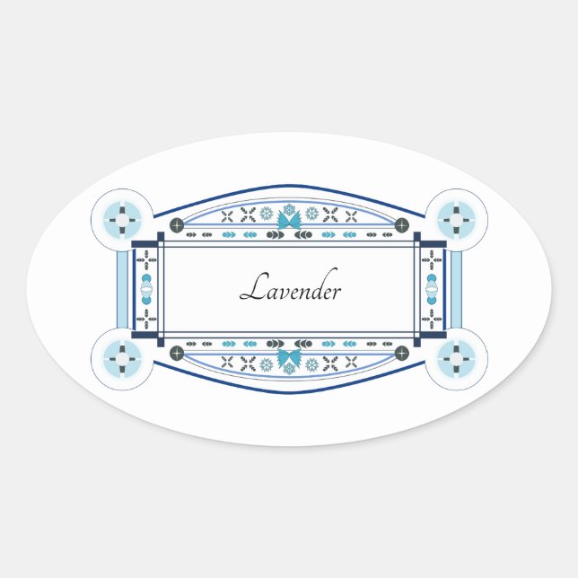 Adesivo Oval Lavanda do étrico de avec de autocolante (Frente)