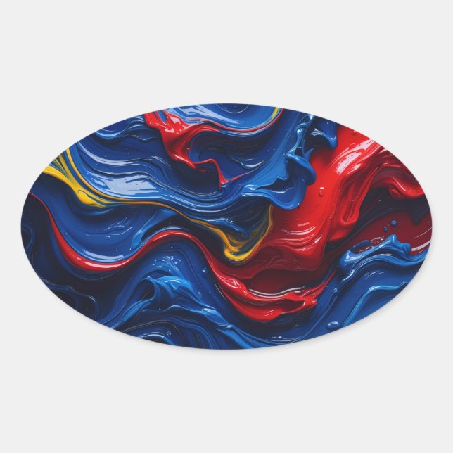 Adesivo Oval Layers Upon Layers Of Paint (Frente)