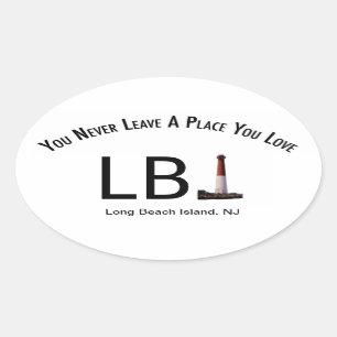 Adesivo Oval LBI Sticker Long Beach Island, NJ Lighthouse