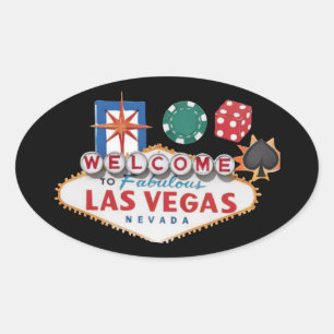 Adesivo Oval Legal bem-vinda a jogos de arte em Vegas