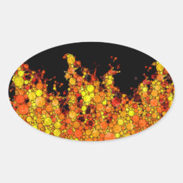 Adesivo Oval Legal chamas de incêndio pretas