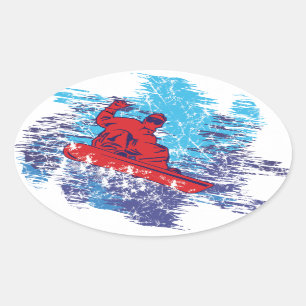 Adesivo Oval Legal Snowboarder