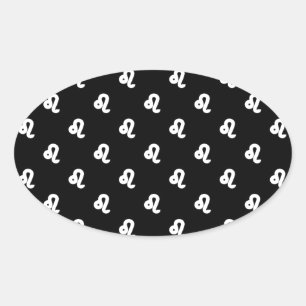 Adesivo Oval Leo Pattern Black and White