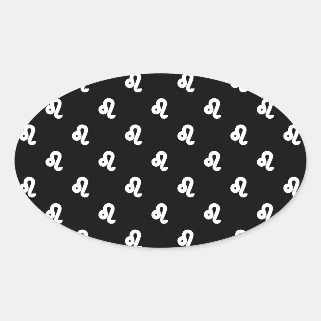 Adesivo Oval Leo Pattern Black and White (Frente)