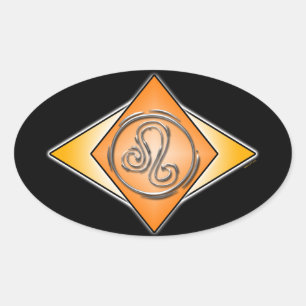 Adesivo Oval Leo Triangula Sinal de Nascimento